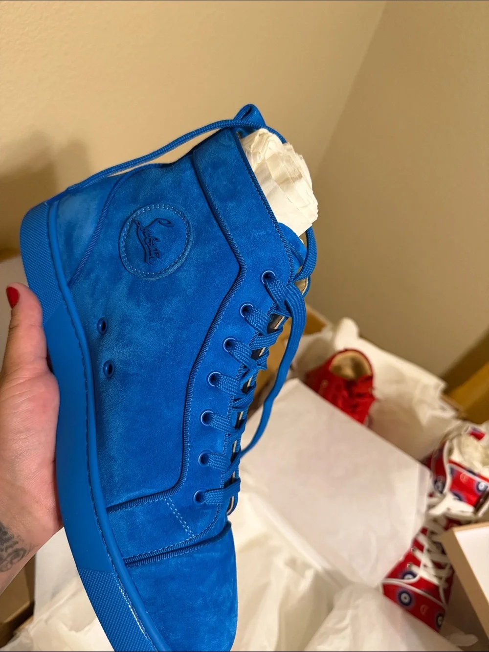 Christian Louboutin vibrant cobalt